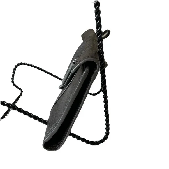 Vintage New Kenzo Leather Wallet Clutch Kiss Lock Coin Purse Brown Boho Retro - Picture 2 of 12